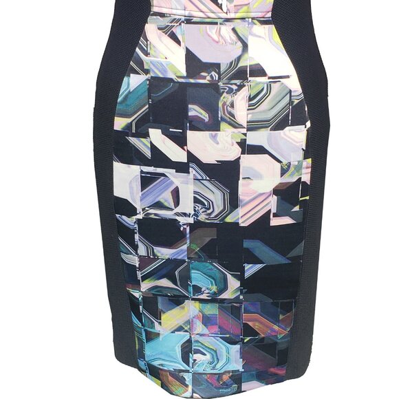 Ted Baker Sibonny Dress Geo Print Crew Neck Cap Sleeve Short Sheath US 6 - Picture 4 of 11